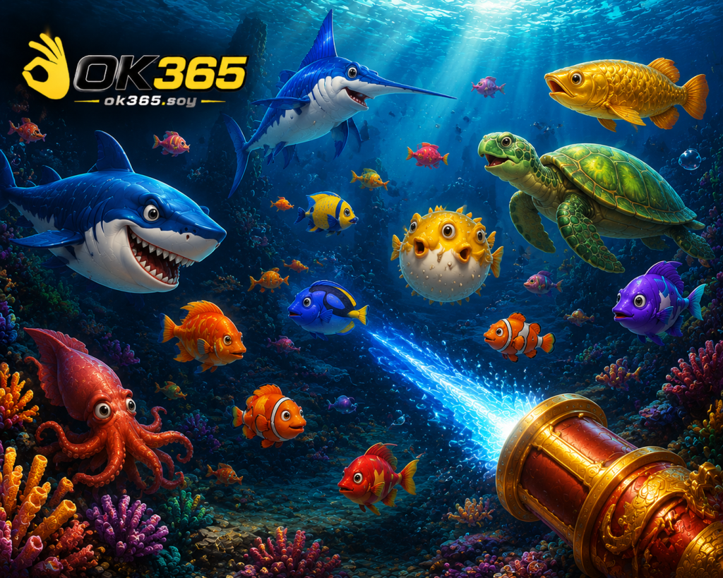 Nhiều loại sinh vật biển xuất hiện trong game Bắn Cá Thần Tài