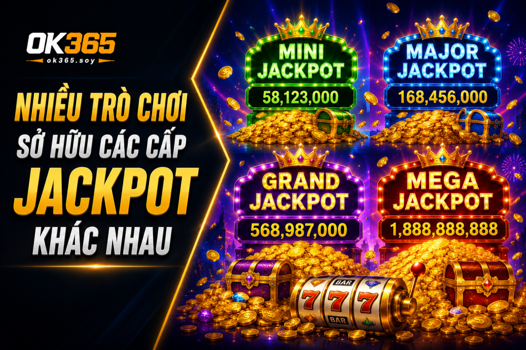Nhiều trò chơi nổ hũ sở hữu các cấp Jackpot khác nhau.