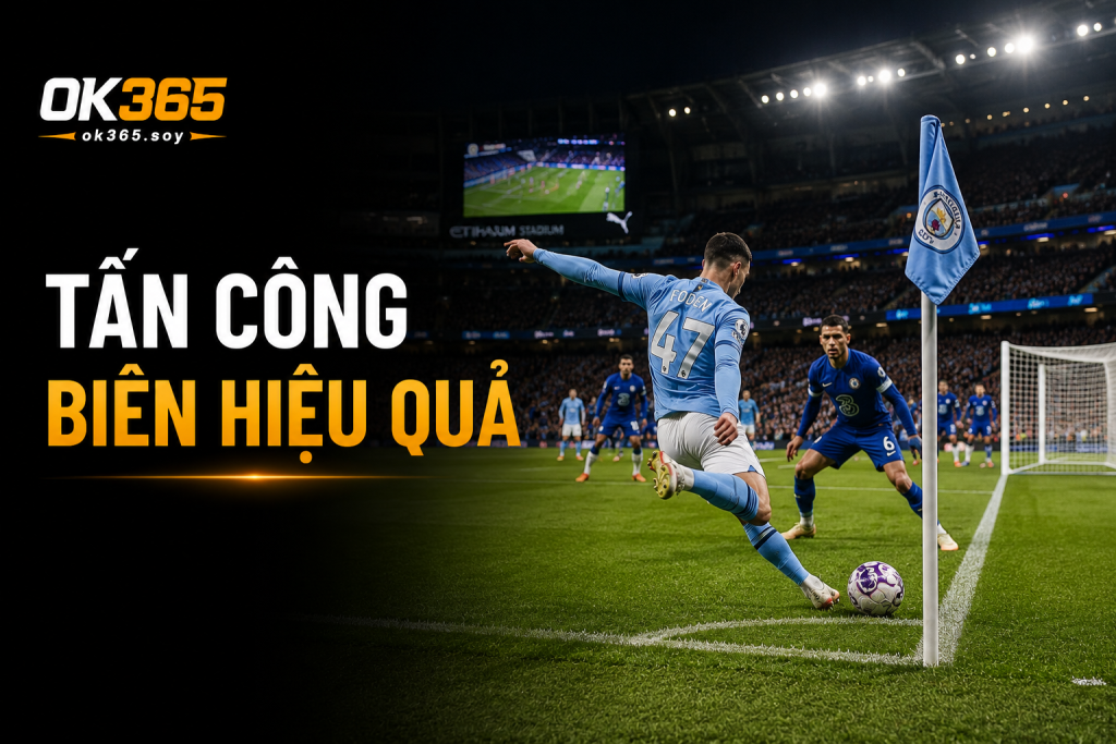 Các đội chơi tấn công biên thường tạo ra nhiều quả phạt góc hơn