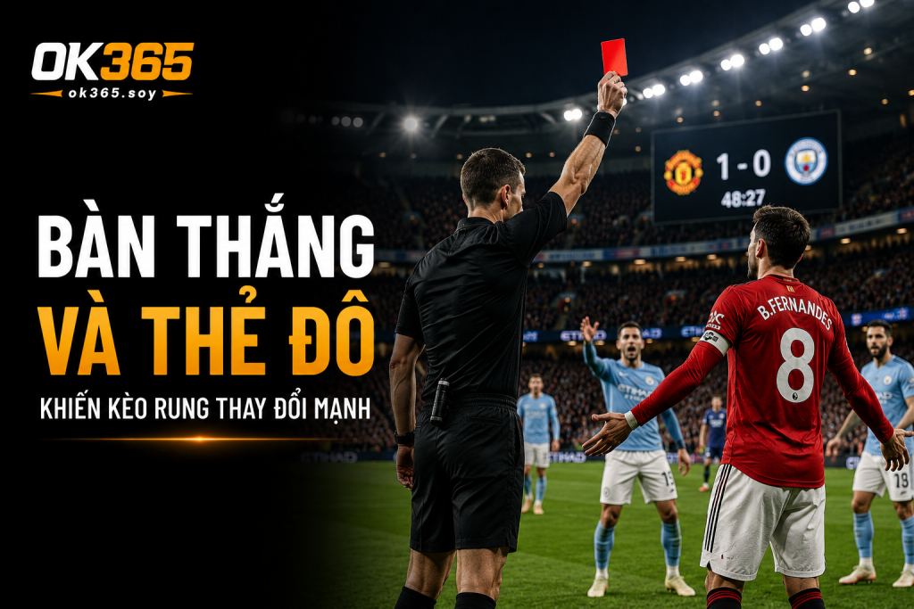 Bàn thắng và thẻ đỏ thường khiến tỷ lệ kèo rung thay đổi mạnh
